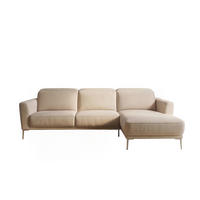 ECKSOFA Creme Flachgewebe  - Beige/Creme, Design, Textil/Metall (280/177cm) - Johann Jakob