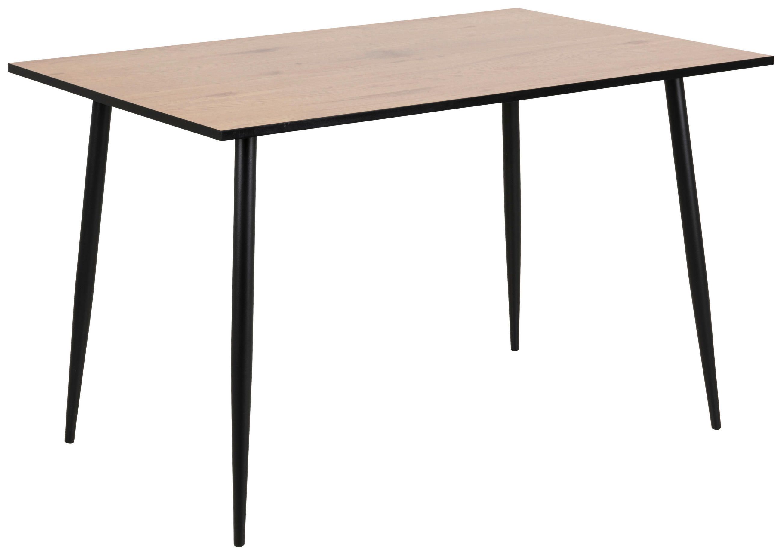 ESSTISCH in Metall, Holzwerkstoff 120/80/75 cm  - Eichefarben/Schwarz, KONVENTIONELL, Holzwerkstoff/Metall (120/80/75cm) - MID.YOU