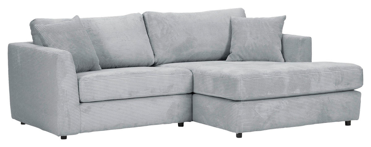 ECKSOFA  in Cord Hellgrau  234/170 cm  - Hellgrau/Schwarz, KONVENTIONELL, Kunststoff/Textil (234/170cm) - Carryhome