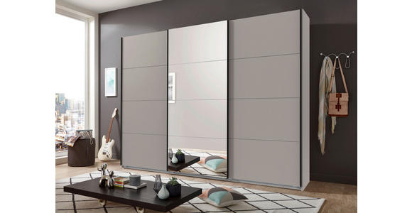 SCHWEBETÜRENSCHRANK 270/208/65 cm 3-türig Graphitfarben, Sahara - Schwarz/Graphitfarben, Design, Glas/Holzwerkstoff (270/208/65cm) - Carryhome