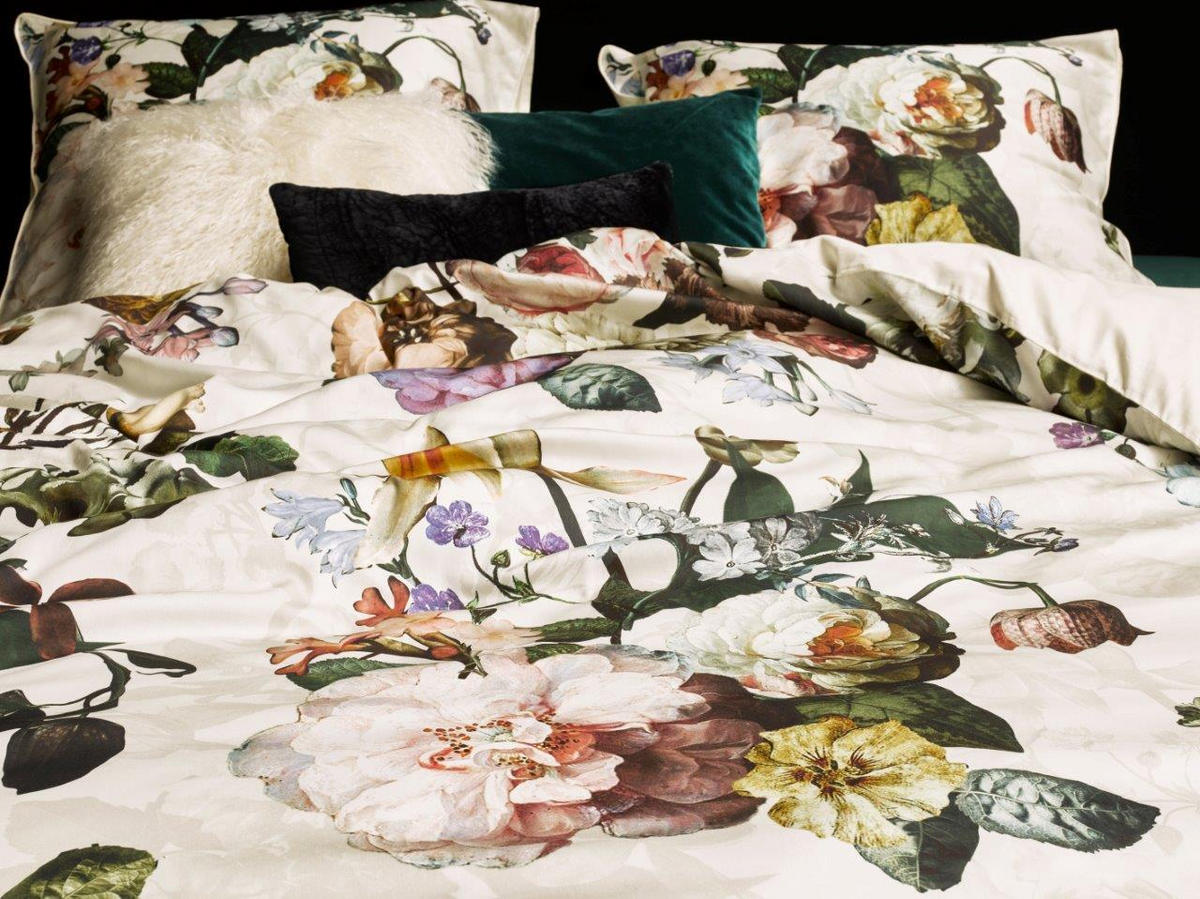 WENDEBETTWÄSCHE FLEUR DUVET COVER Satin 155/220 cm  - Creme, Trend, Textil (155/220cm) - Essenza