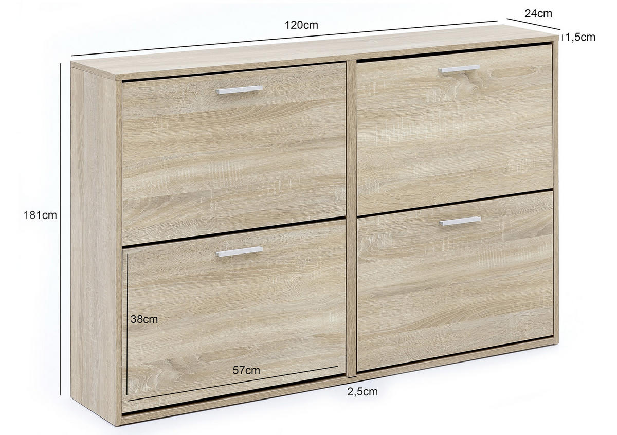 SKOGALLER - Sonoma ek/silver, Klassisk, metall/trämaterial (120/81/24cm) - MID.YOU