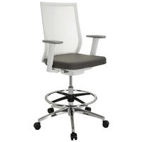 DREHSTUHL  in Netzbespannung, Flachgewebe Grau, Weiß  - Silberfarben/Weiß, Basics, Kunststoff/Textil (62/112/57cm) - MID.YOU