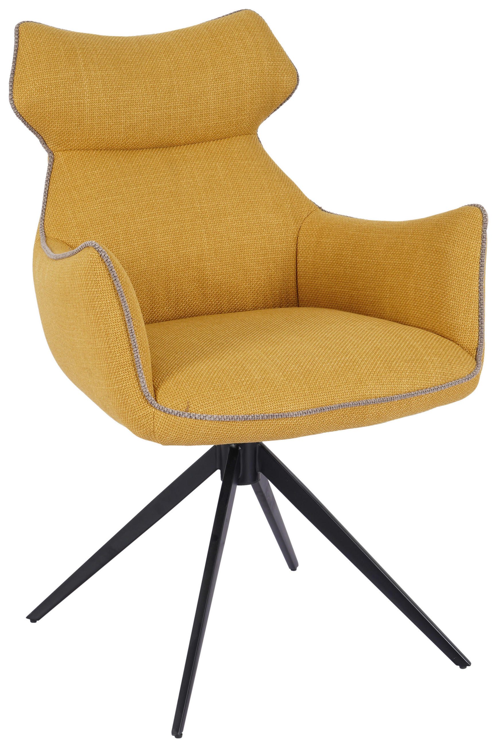 SCAUN CU BRAțE in galben, negru  - galben/negru, Design, metal/textil (59/90/64cm) - Novel