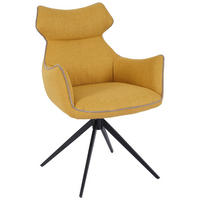 SCAUN CU BRAțE in galben, negru  - galben/negru, Design, metal/textil (59/90/64cm) - Novel