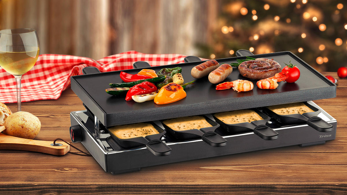 RACLETTE-GRILL  - Schwarz, Konventionell, Kunststoff/Metall (21.5/43.5/11cm) - Trisa Electronics