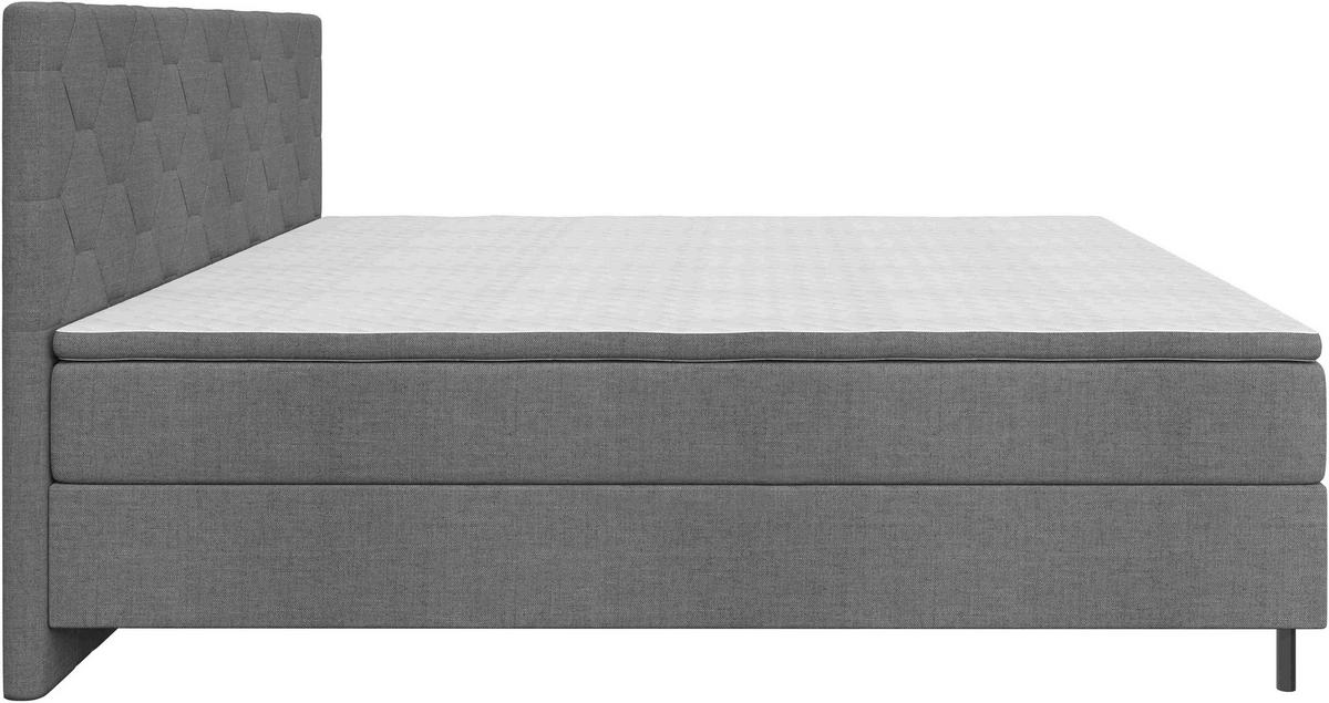 BOXSPRINGBETT 180/200 cm  Graubraun  - Graubraun/Schwarz, Konventionell, Textil/Metall (180/200cm) - Chameo