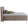 POLSTERBETT Matratze, Lattenrost, Bettkasten 140/200 cm  in Cappuccino  - Birkefarben/Silberfarben, KONVENTIONELL, Holz/Textil (140/200cm) - Esposa