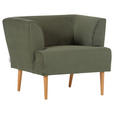 SESSEL in Cord Olivgrün  - Buchefarben/Olivgrün, Design, Holz/Textil (85/71/80cm) - Hom`in