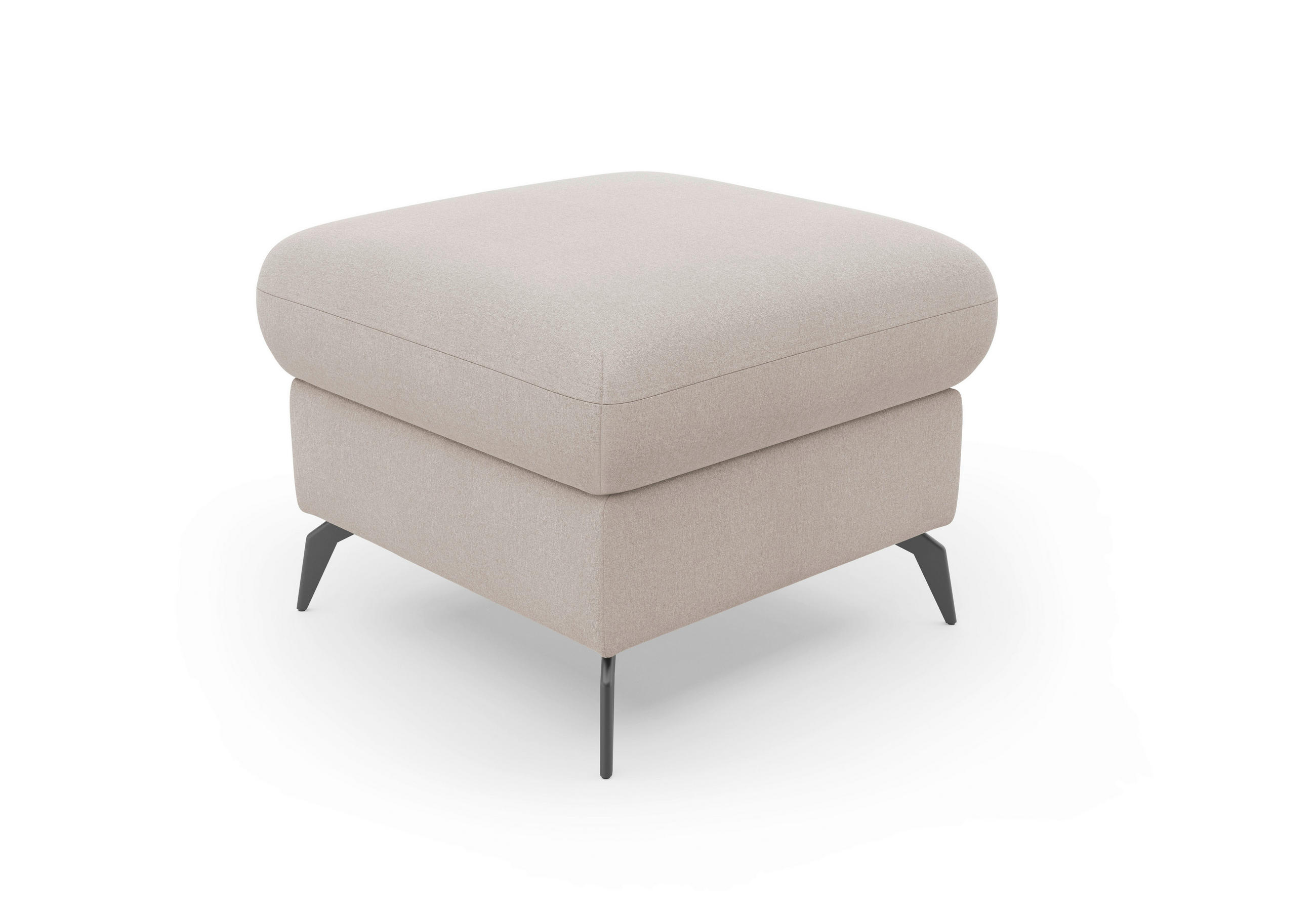 HOCKER Flachgewebe Greige  - Greige/Schwarz, KONVENTIONELL, Textil/Metall (58/50/58cm) - Sit & More