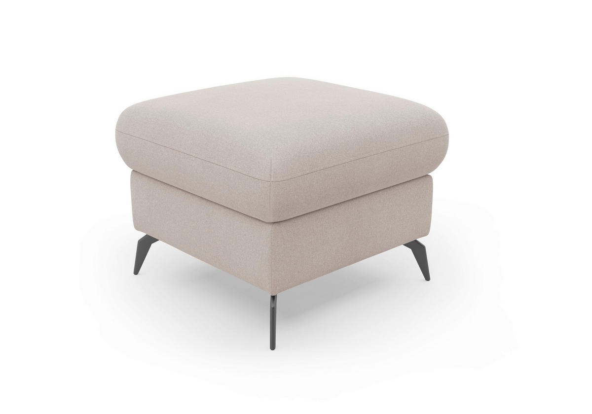 HOCKER Flachgewebe Greige  - Greige/Schwarz, KONVENTIONELL, Textil/Metall (58/50/58cm) - Sit & More