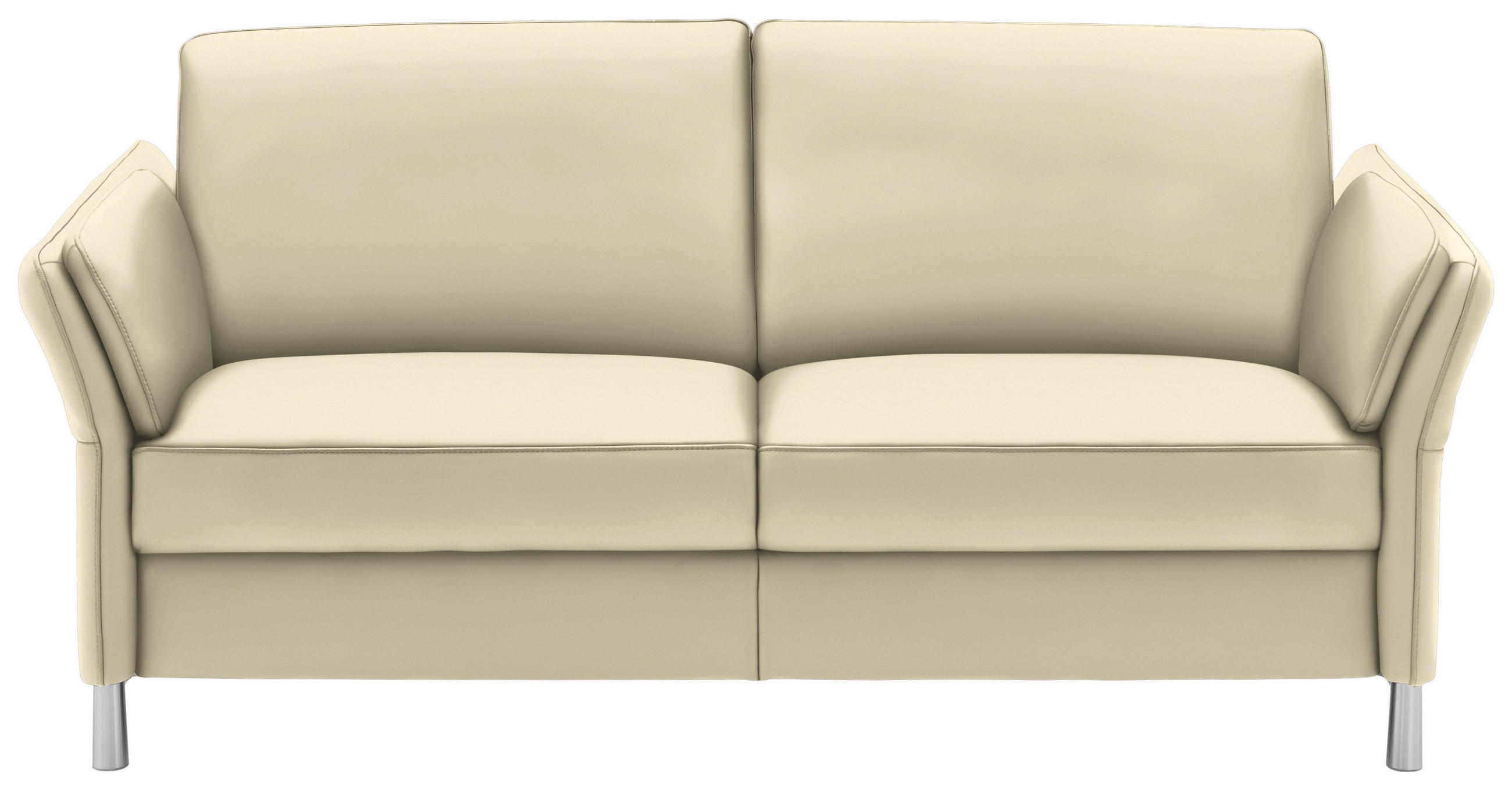 2,5-SITZER in Leder Ecru  - Ecru/Alufarben, Design, Leder/Metall (164/82/99cm) - Dieter Knoll