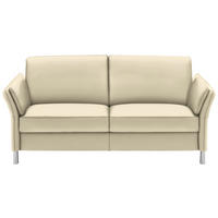 2,5-SITZER in Leder Ecru  - Ecru/Alufarben, Design, Leder/Metall (164/82/99cm) - Dieter Knoll
