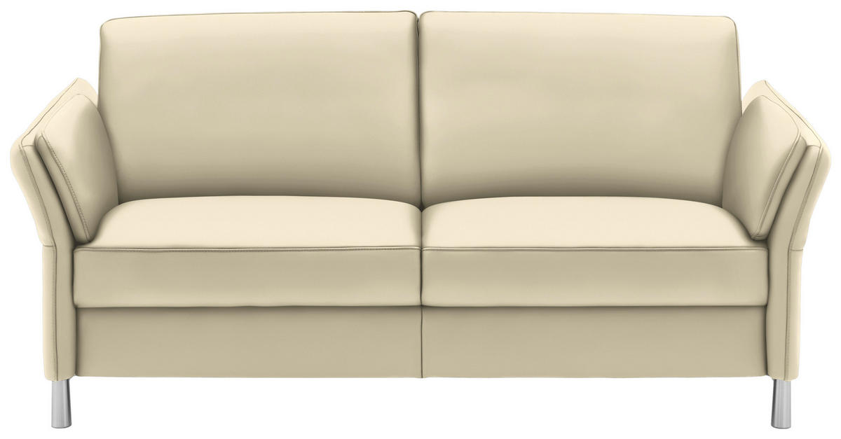 2,5-SITZER in Leder Ecru  - Ecru/Alufarben, Design, Leder/Metall (164/82/99cm) - Dieter Knoll