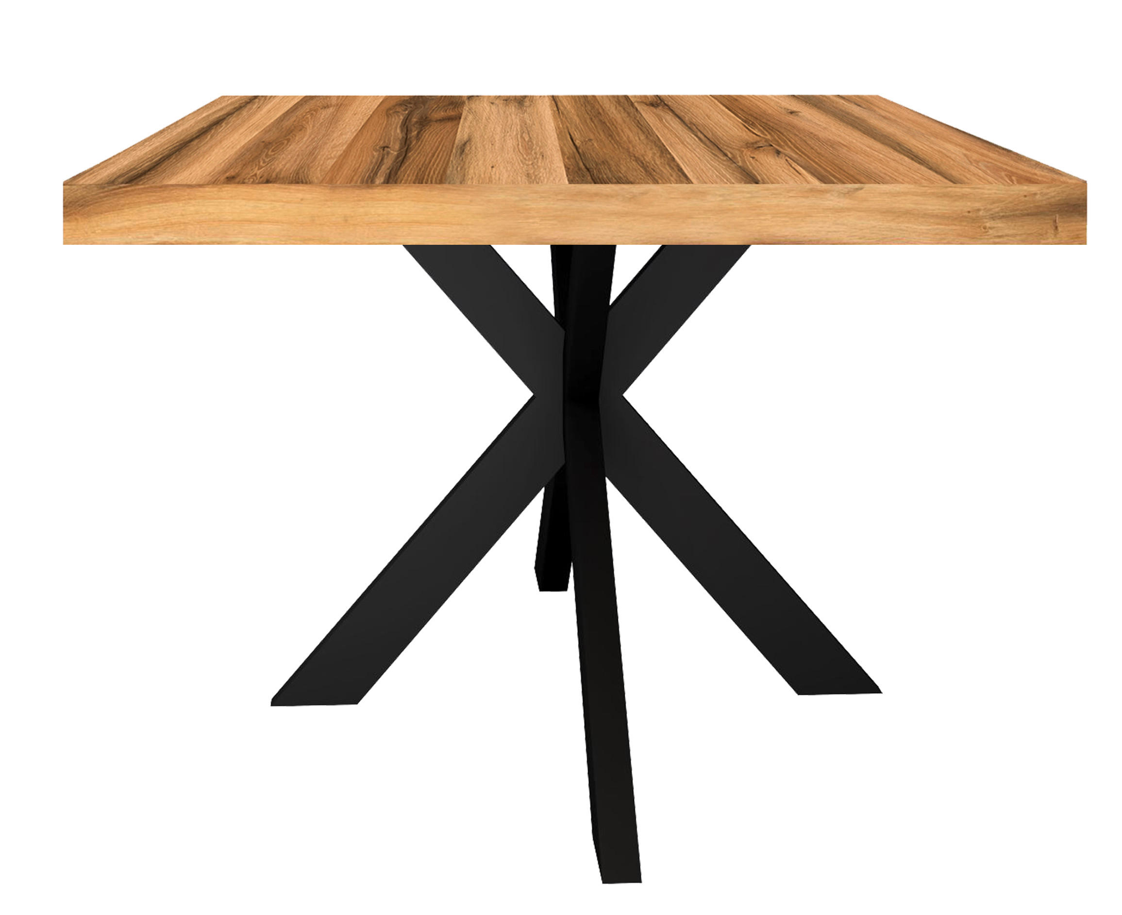 ESSTISCH rechteckig Schwarz, Eichefarben  - Eichefarben/Schwarz, KONVENTIONELL, Holzwerkstoff/Metall (210/100/78,4cm) - Hom`in
