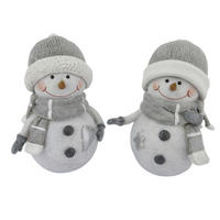 SNĚHULÁK - šedá/bílá, Lifestyle, plast (8/12,5/6,5cm) - X-Mas