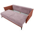 SCHLAFSOFA Cord, Flachgewebe Rosa  - Schwarz/Rosa, KONVENTIONELL, Textil/Metall (223/72/100cm) - Carryhome