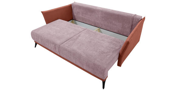 SCHLAFSOFA Cord, Flachgewebe Rosa - Schwarz/Rosa, KONVENTIONELL, Textil/Metall (223/72/100cm) - Carryhome
