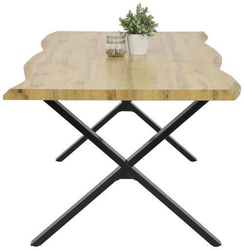 ESSTISCH in Metall, Holzwerkstoff 140/90/76 cm  - Eichefarben/Schwarz, MODERN, Holzwerkstoff/Metall (140/90/76cm) - Boxxx