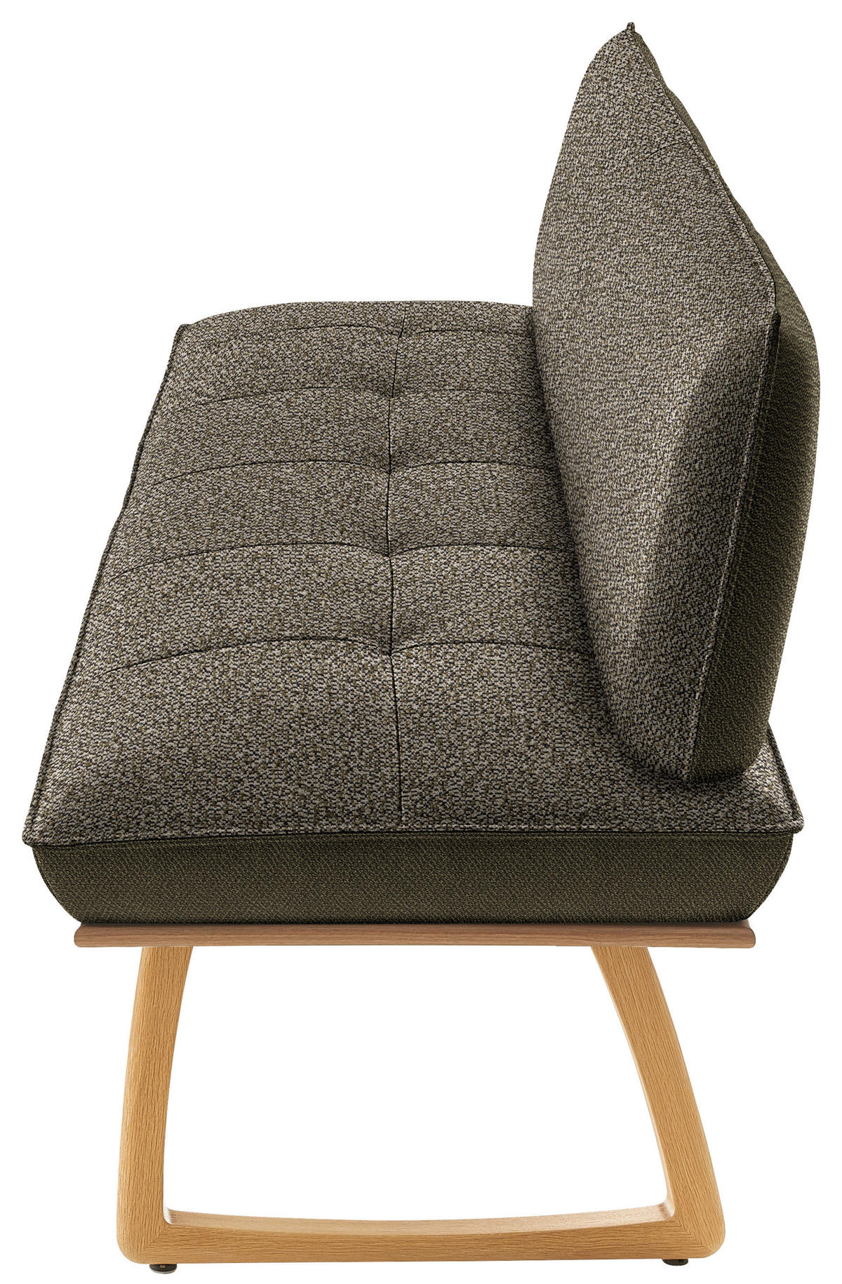 SITZBANK in Holz, Textil Olivgrün, Wildeiche  - Wildeiche/Eichefarben, Design, Holz/Textil (214/88/66cm) - Koinor