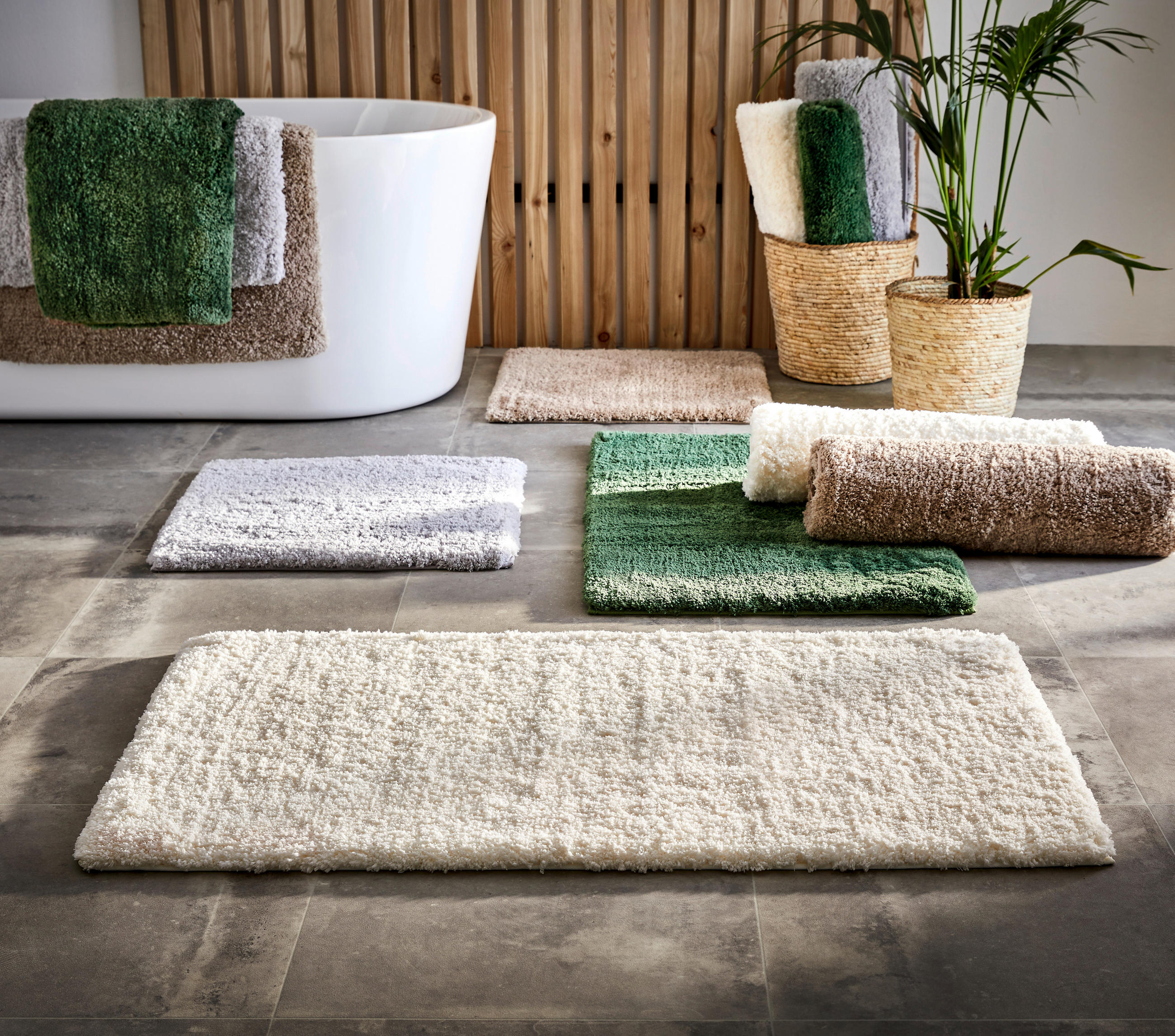 BADEMATTE Weiß 60/100 cm  - Weiß, Basics, Kunststoff/Textil (60/100cm) - Ambiente