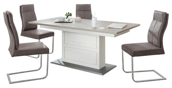 ESSTISCH Grau, Weiß rechteckig  Variantenauswahl  - Weiß/Grau, LIFESTYLE, Holzwerkstoff (160-200/90/76,2cm) - Hom`in