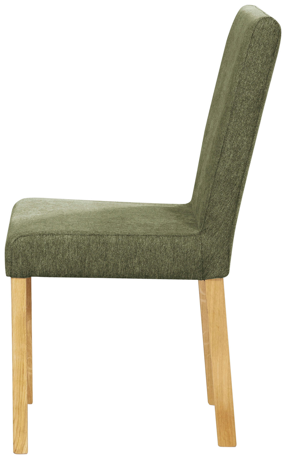 STUHL Webstoff Grün, Eichefarben Eiche vollmassiv  - Eichefarben/Grün, KONVENTIONELL, Holz/Textil (47/94/59cm) - Linea Natura