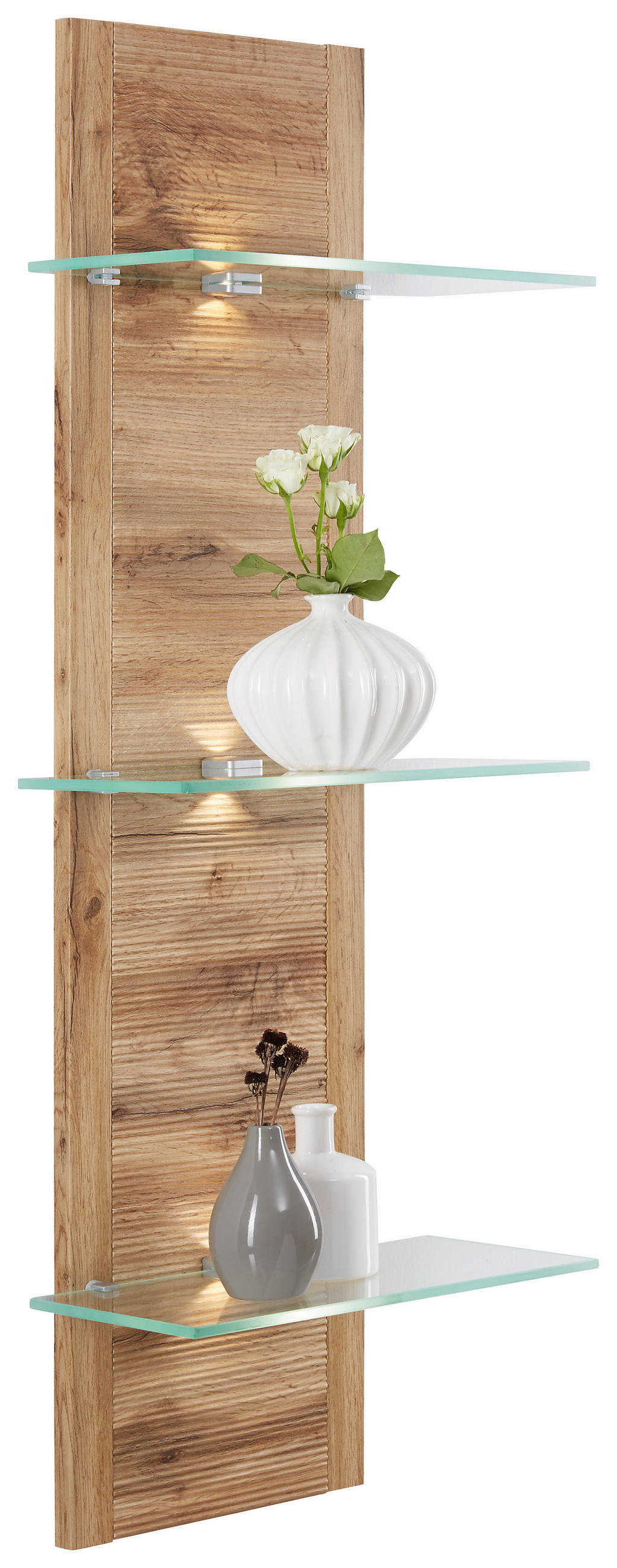 POLIČNI ELEMENT boja hrasta  - boja hrasta, Moderno, staklo/pločasti materijal (38/110/19cm) - Hom`in