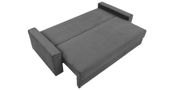 SCHLAFSOFA in Cord Dunkelgrau  - Dunkelgrau/Schwarz, KONVENTIONELL, Kunststoff/Textil (233/92/108cm) - Carryhome