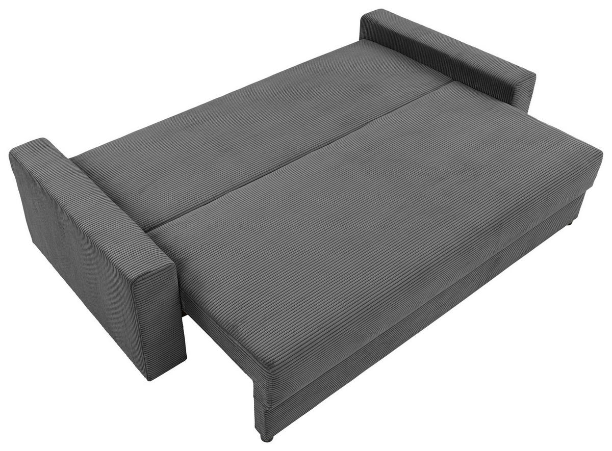 SCHLAFSOFA in Cord Dunkelgrau  - Dunkelgrau/Schwarz, KONVENTIONELL, Kunststoff/Textil (233/92/108cm) - Carryhome