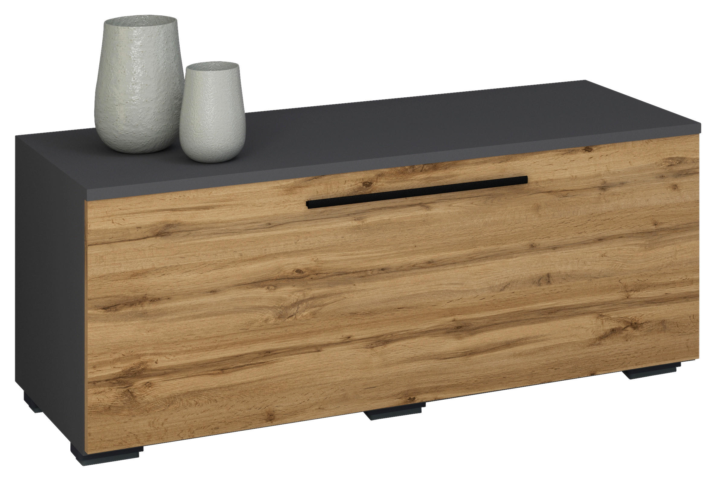 LOWBOARD  in 95/39/40 cm  - Anthrazit/Alufarben, MODERN, Holzwerkstoff/Kunststoff (95/39/40cm) - MID.YOU