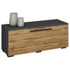 LOWBOARD  in 95/39/40 cm  - Anthrazit/Alufarben, MODERN, Holzwerkstoff/Kunststoff (95/39/40cm) - MID.YOU