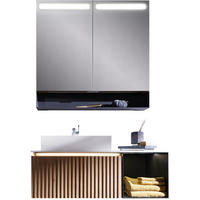 BADEZIMMER  in 96 cm  - Wildeiche/Anthrazit, Natur, Holz (96cm) - Voglauer