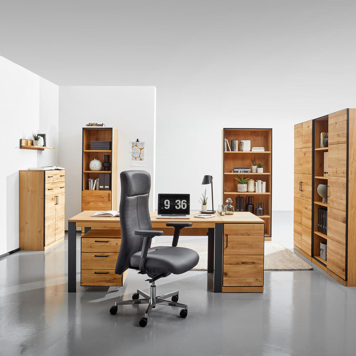 HIGHBOARD  in 86/122/40 cm  - Eichefarben/Anthrazit, Natur, Holz/Holzwerkstoff (86/122/40cm) - Linea Natura
