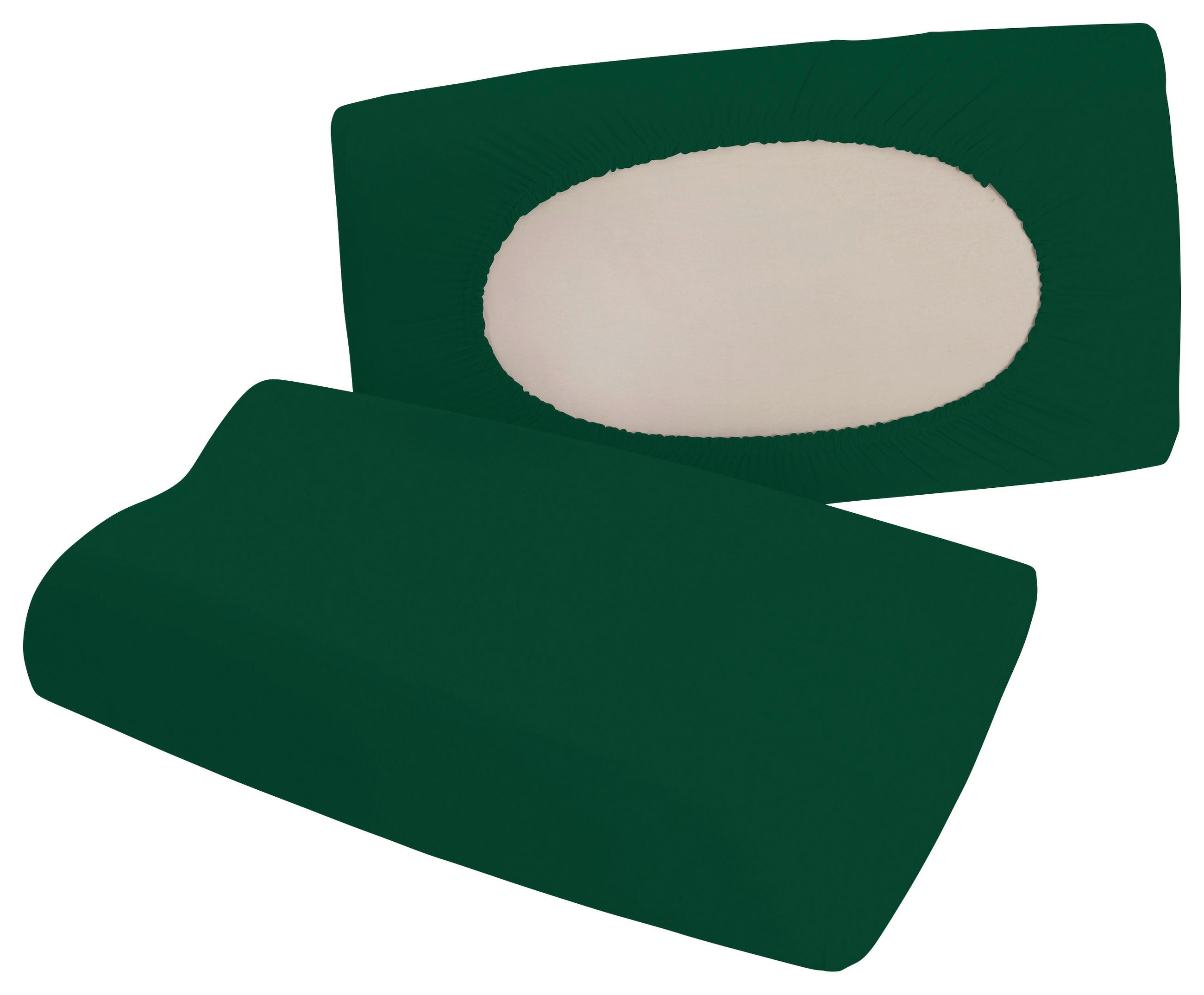 Schlafgut Kopfkissenbezug Pure Dunkelgrün 40-70x40-90 cm
