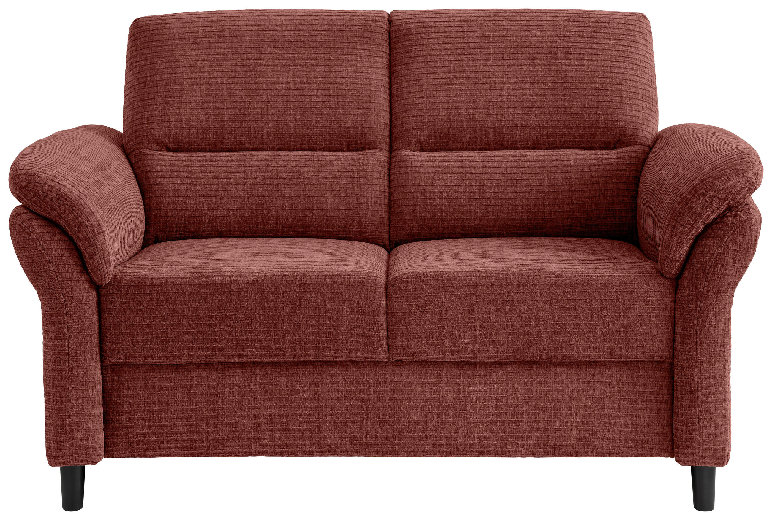 2-SITZER-SOFA Mikrofaser Koralle  - Koralle/Schwarz, MODERN, Holz/Textil (147/90/89cm) - Livetastic