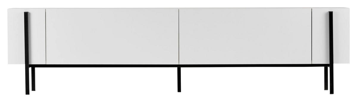 TV-ELEMENT Holzwerkstoff Schwarz, Weiß  - Schwarz/Weiß, MODERN, Holzwerkstoff (180/45/30cm) - MID.YOU