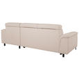 ECKSOFA in Flachgewebe Creme  - Chromfarben/Creme, KONVENTIONELL, Textil/Metall (268/175cm) - Carryhome