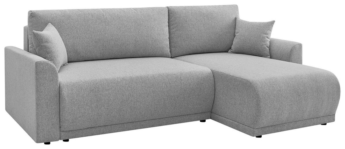 ECKSOFA KIMMY Hellgrau Flachgewebe Zierkissen, Rückenkissen, Bettkasten  - Hellgrau/Schwarz, Design, Kunststoff/Textil (233/146cm) - P & B