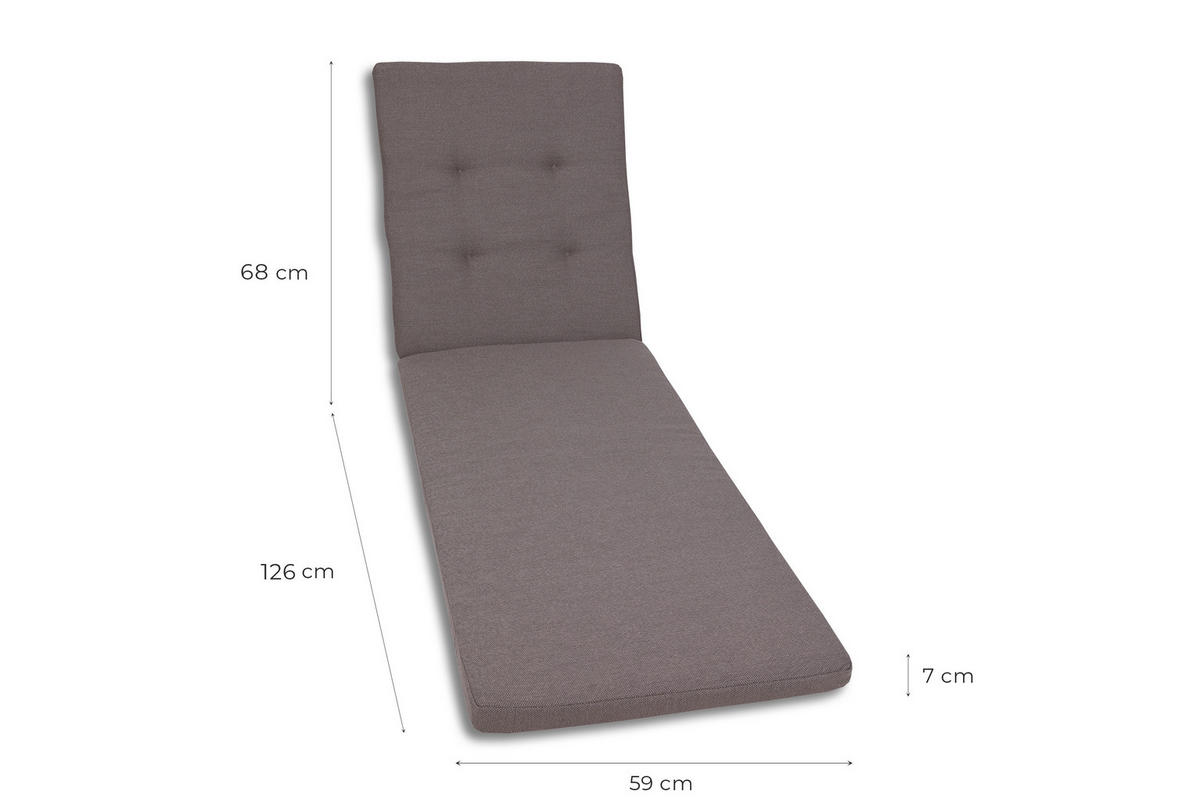 LIEGENAUFLAGE in Taupe Uni  - Taupe, Basics, Textil (59/7/195cm)