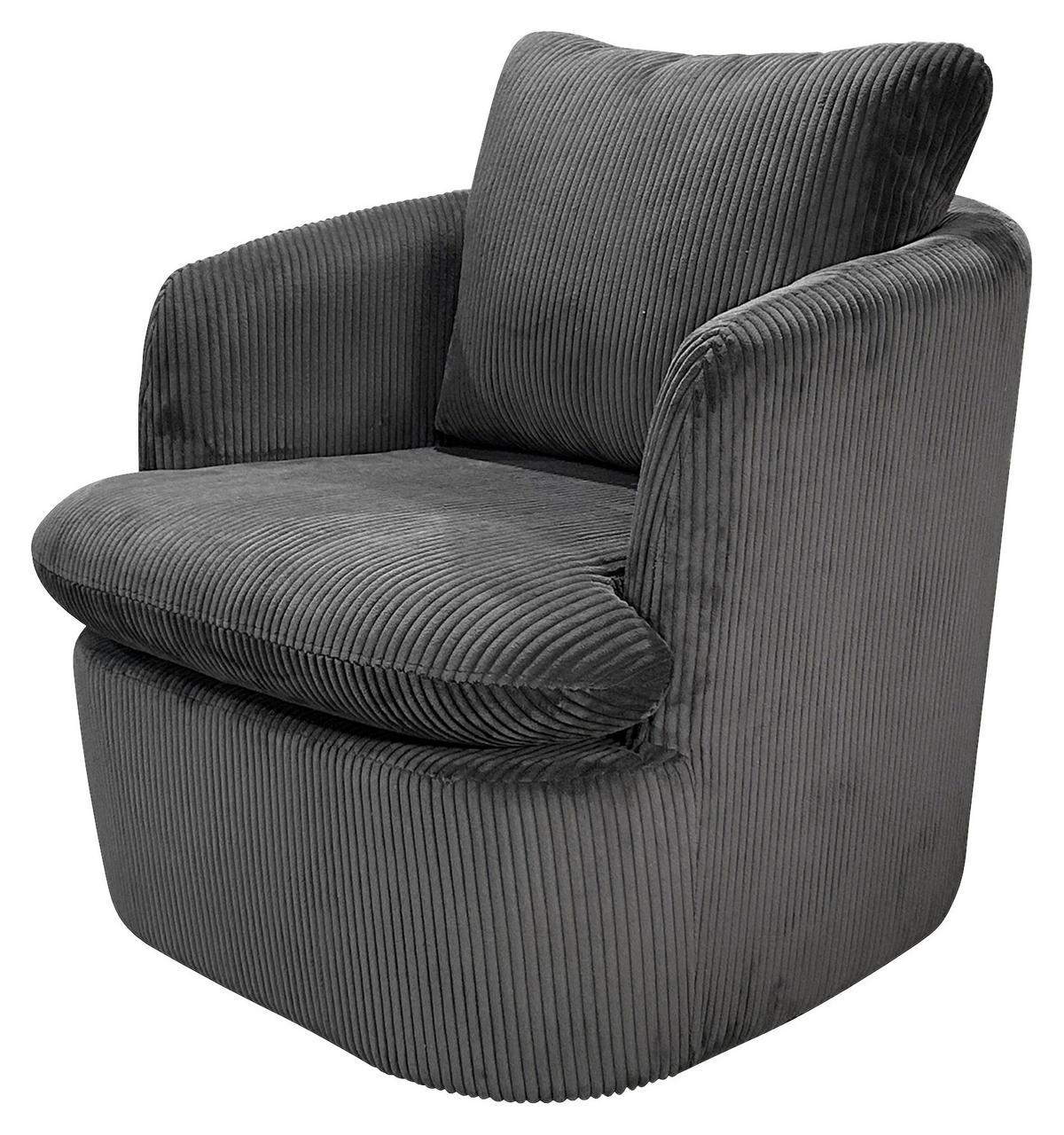 SESSEL in Cord Dunkelgrau  - Dunkelgrau, Basics, Textil (72/78/77cm) - MID.YOU