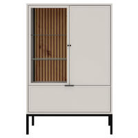 VITRINE  in Schwarz, Kaschmir  - Kaschmir/Schwarz, Design, Glas/Holzwerkstoff (76/115,5/40cm) - MID.YOU