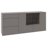 SIDEBOARD VLACERA LIVING 192/84/45 cm 3 Schublade(n)  - Taupe/Wildeiche, Design, Glas/Holz (192/84/45cm) - Voglauer