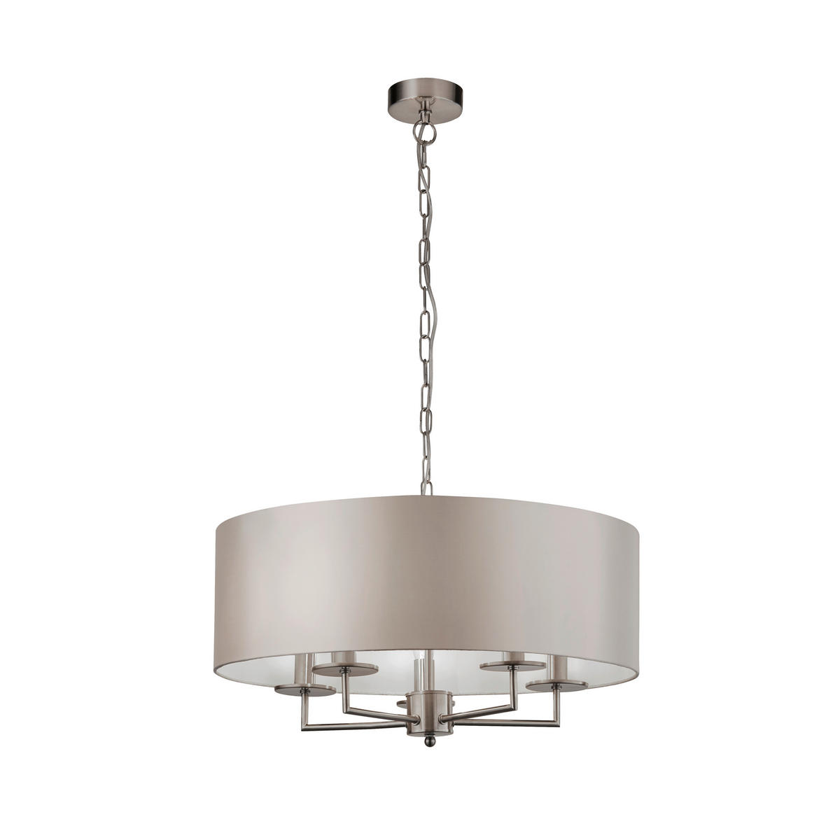 VISEČA SVETILKA  Knightsbridge      55/123 cm      E14 - srebrne barve/bela, Design, kovina/tekstil (55/123cm)