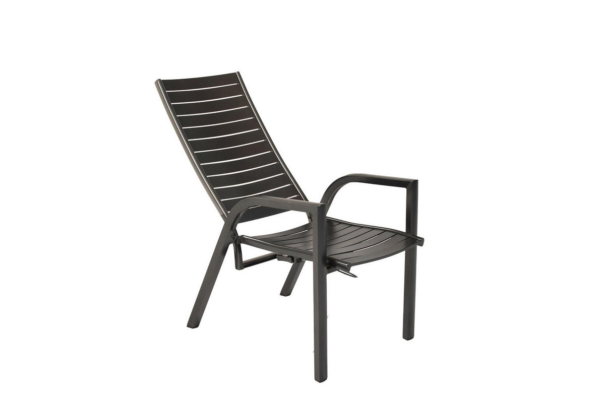 GARTENSESSEL-SET Aluminium Graphitfarben  - Graphitfarben, KONVENTIONELL, Metall (57,5/111/77cm) - Gardenson