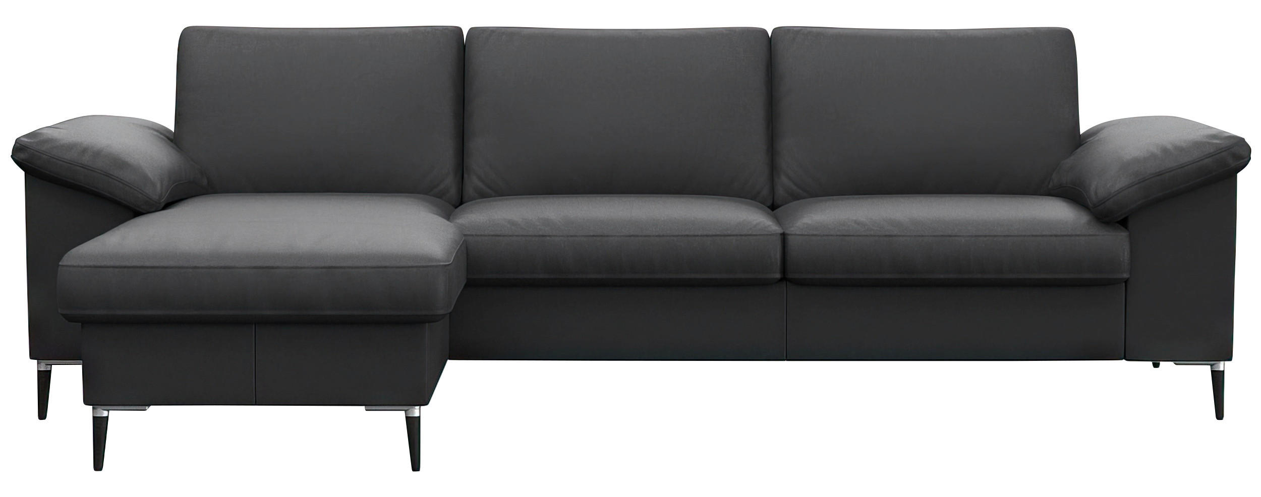 Freisteller von Livetastic ECKSOFA Schwarz Echtleder.