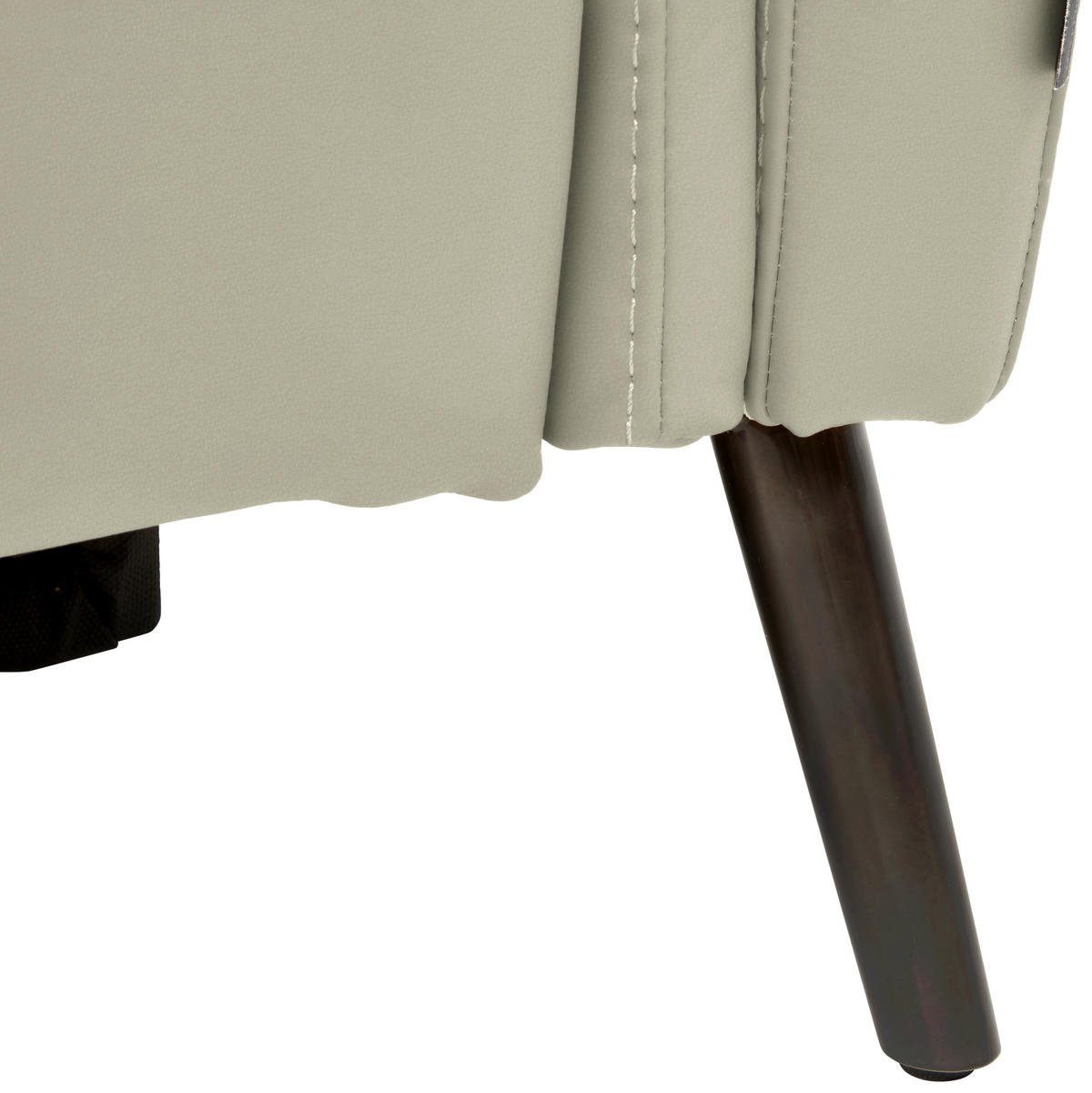 3-SITZER-SOFA Echtleder Silberfarben  - Silberfarben/Schwarz, Design, Leder/Metall (210/79/104cm) - Belluti