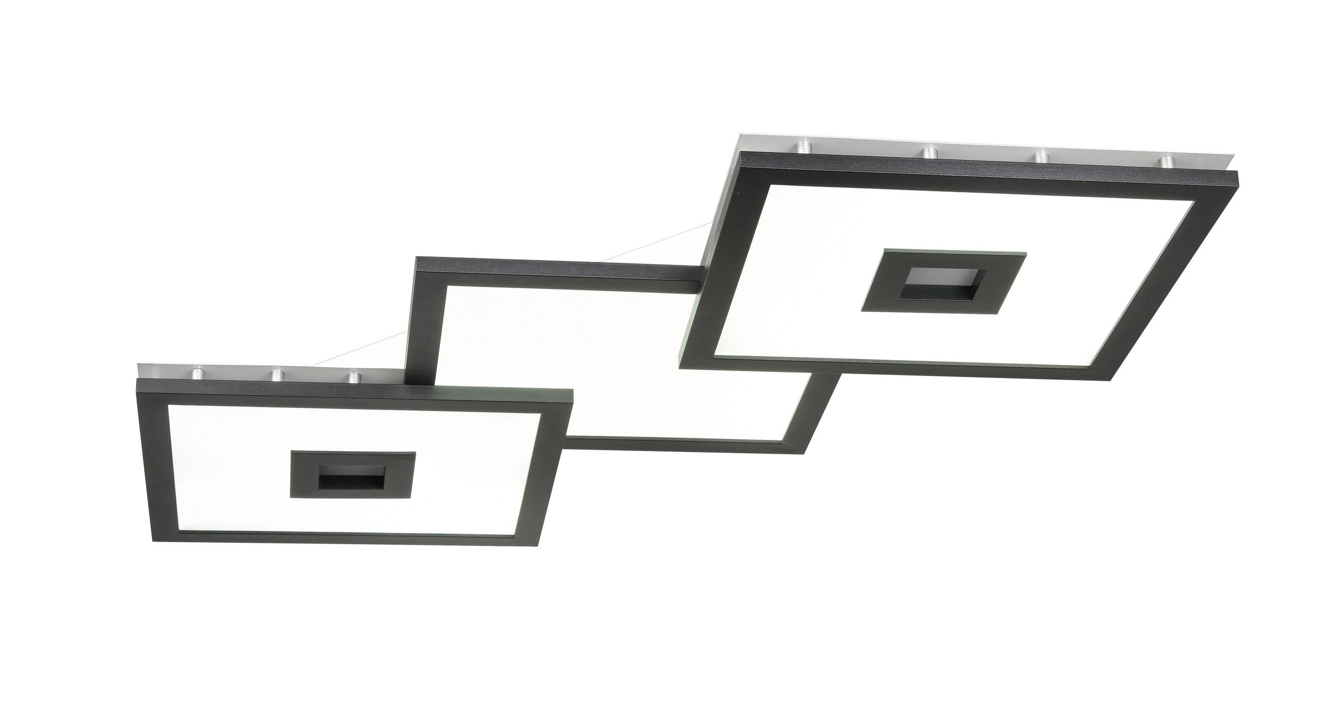 LED STROPNÉ SVIETIDLO, 94/42,5/5,5 cm - čierna/biela, Design, kov/plast (94/42,5/5,5cm) - Novel
