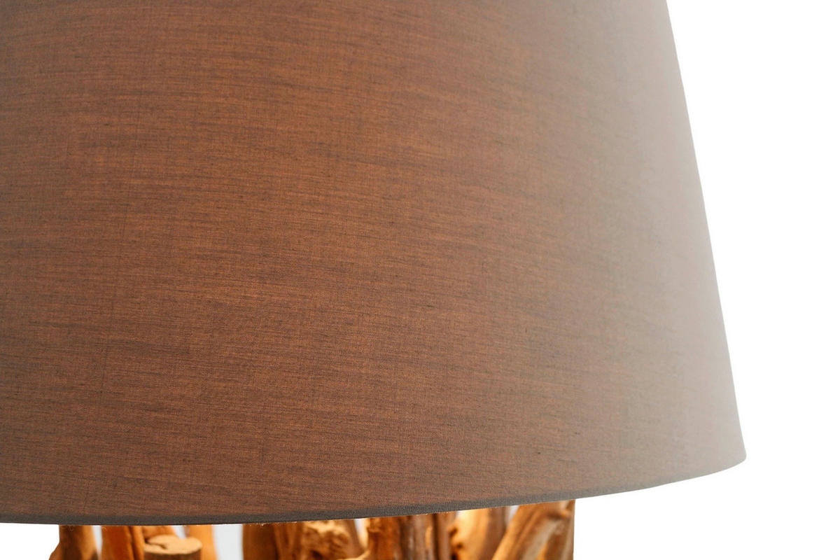 STEHLEUCHTE  30/175/30 cm   - Schwarz/Naturfarben, Design, Holz/Textil (30/175/30cm) - P & B