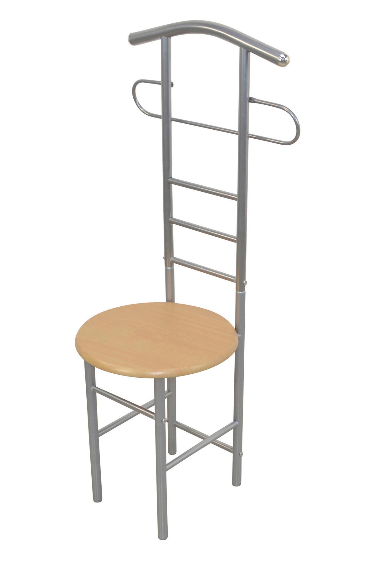 HERRENDIENER in Alufarben, Buchefarben   - Buchefarben/Alufarben, Design, Holzwerkstoff/Metall (47/53/118cm) - MID.YOU